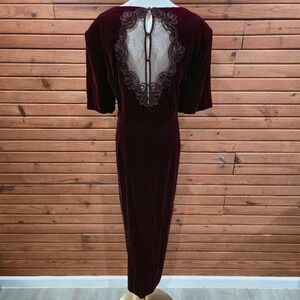 Vintage Plus Size Maggy London Women's Size 20 Velvet Mesh Open Back Dress